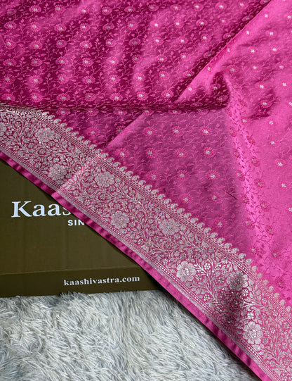 Pink colour premium Banarasi tanchui Mashti Katan silk saree MK261