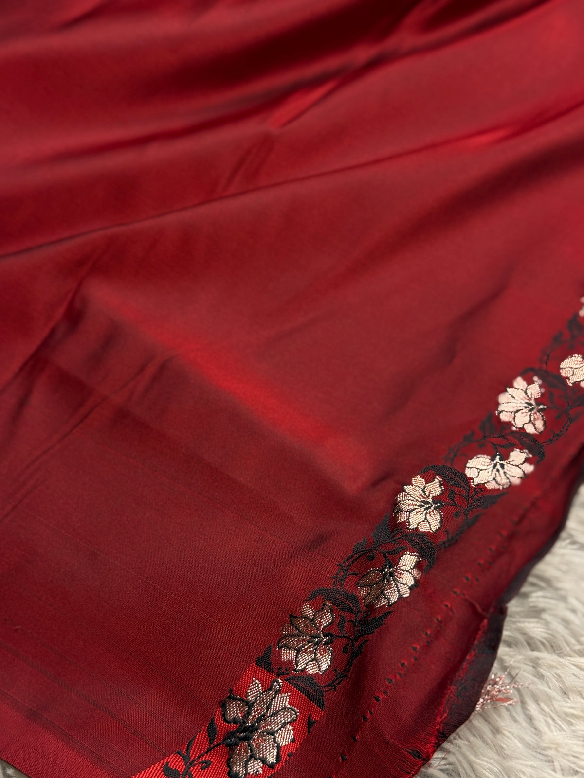 Maroon colour premium Banarasi Mashru katan silk saree MK235