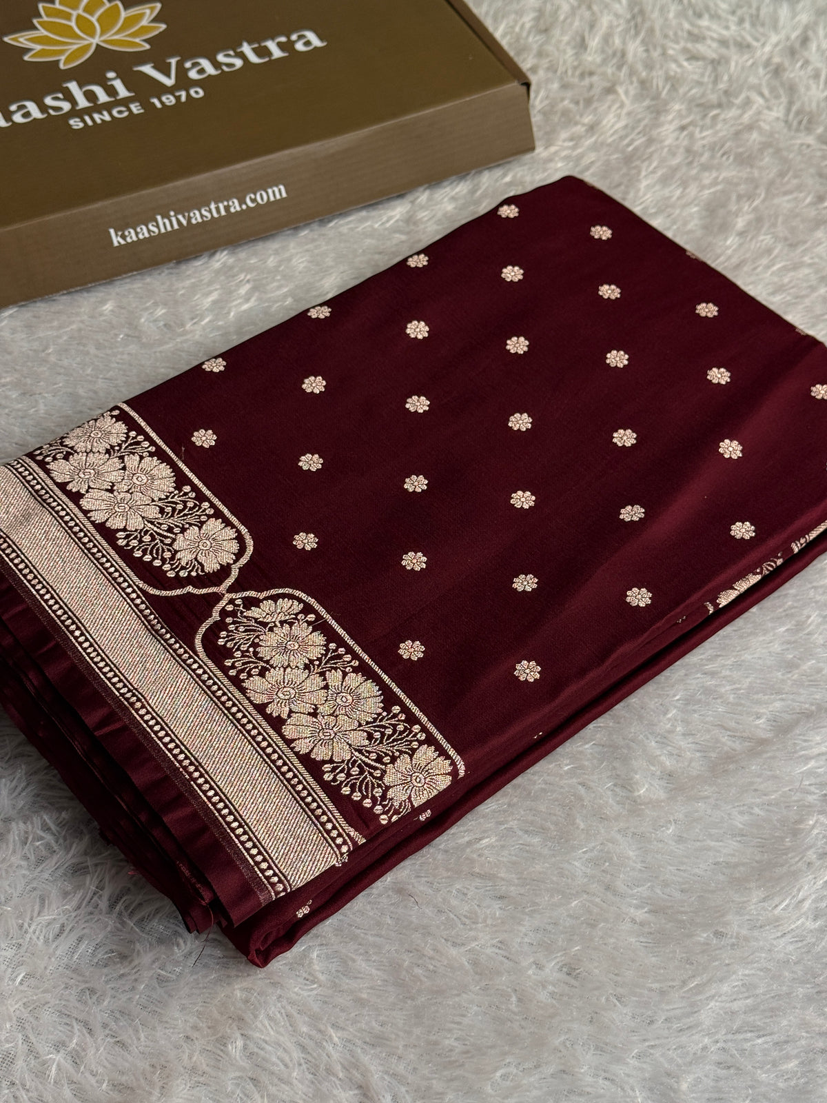 Brown colour premium Banarasi Mashru katan silk saree MK302