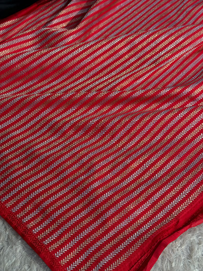 Bridal Black colour premium Banarasi Mashru katan silk saree MK354