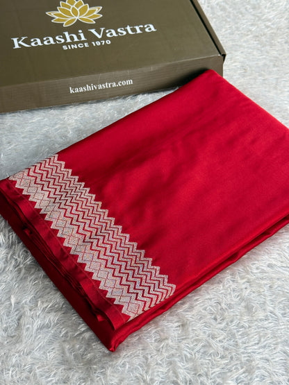 Red colour premium Banarasi Mashru katan silk saree MK338