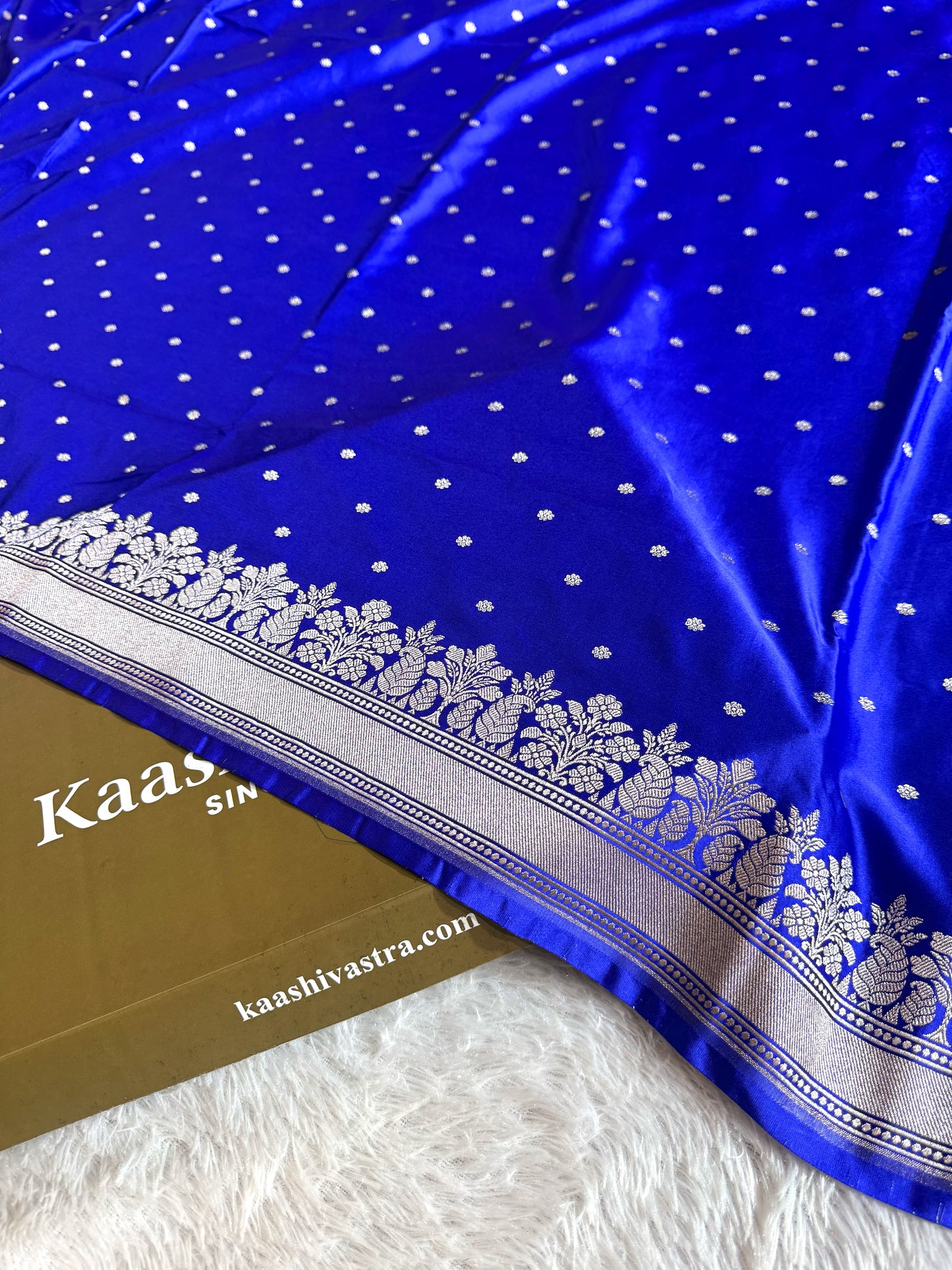 Royal blue premium Banarasi Mashru katan silk saree MK233