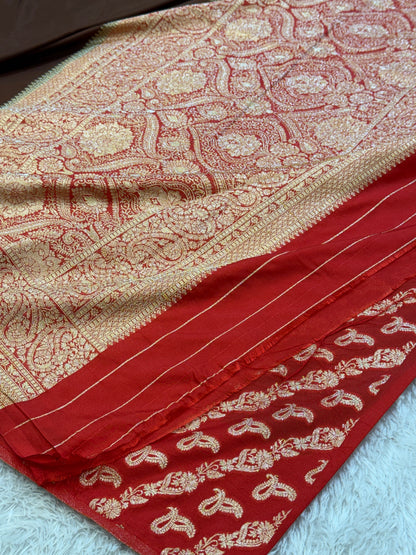 Banarasi crep georgette silk saree CR116