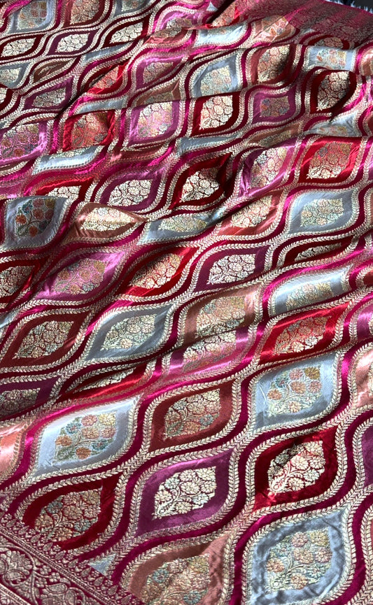 Banarasi pure soft satin pashmina silk saree