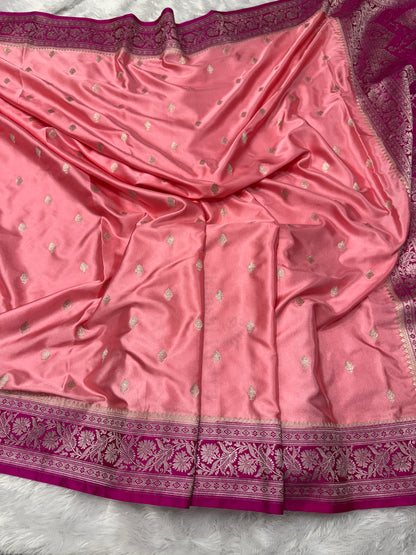 Premium contrast Banarasi Mashru katan silk saree MK182