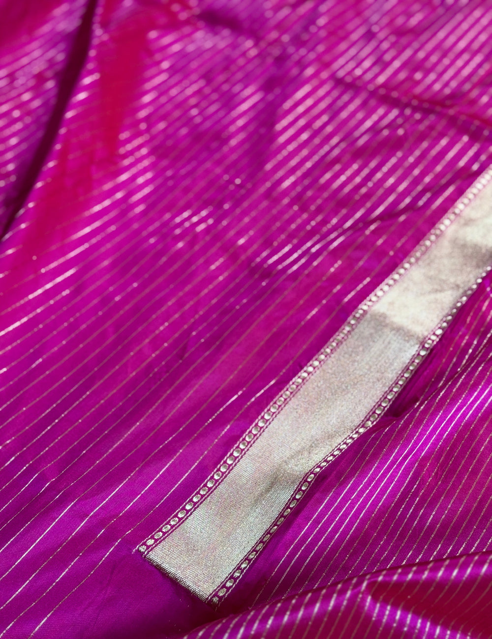 Rani pink premium Banarasi pure handloom silk saree KS101