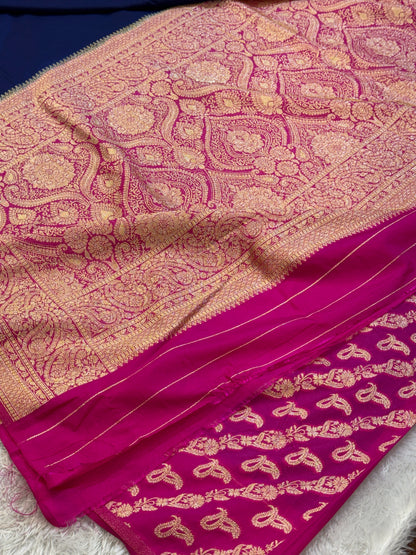 Banarasi crep georgette silk saree CR116