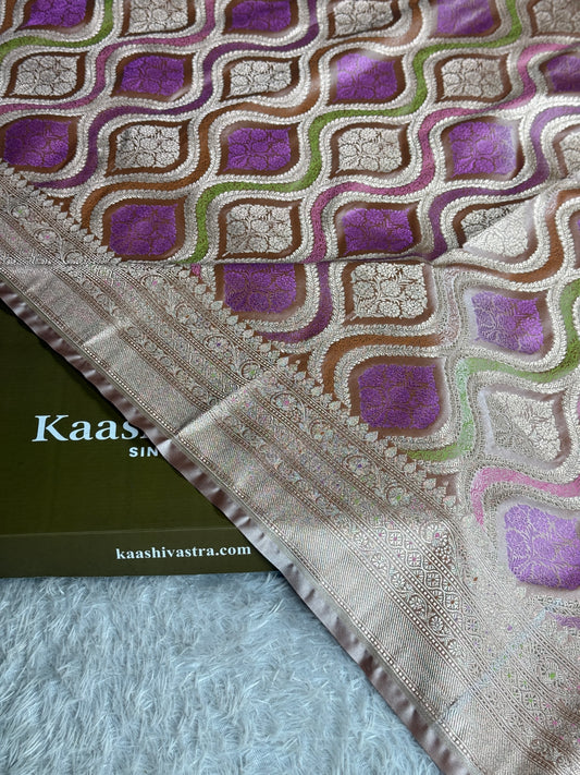Premium Banarasi tilfi Mashru katan silk saree MK206