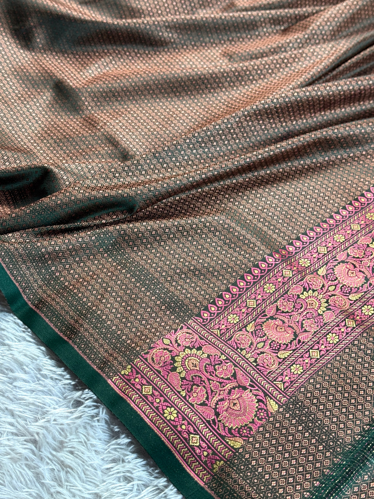 Peach color premium Banarasi jamawar tanchui katan silk saree JKT101
