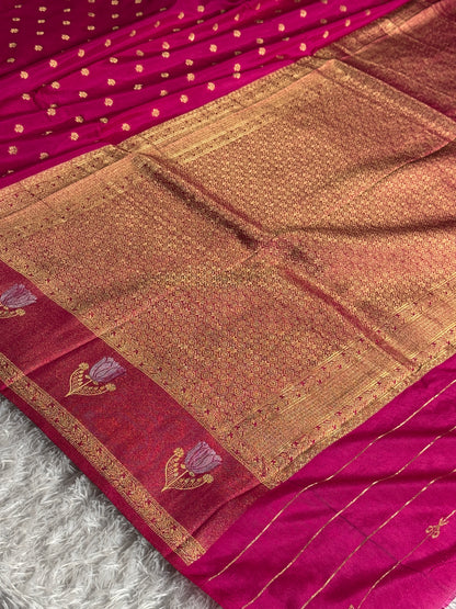 Rani pink colour premium Banarasi georgette silk saree CR117