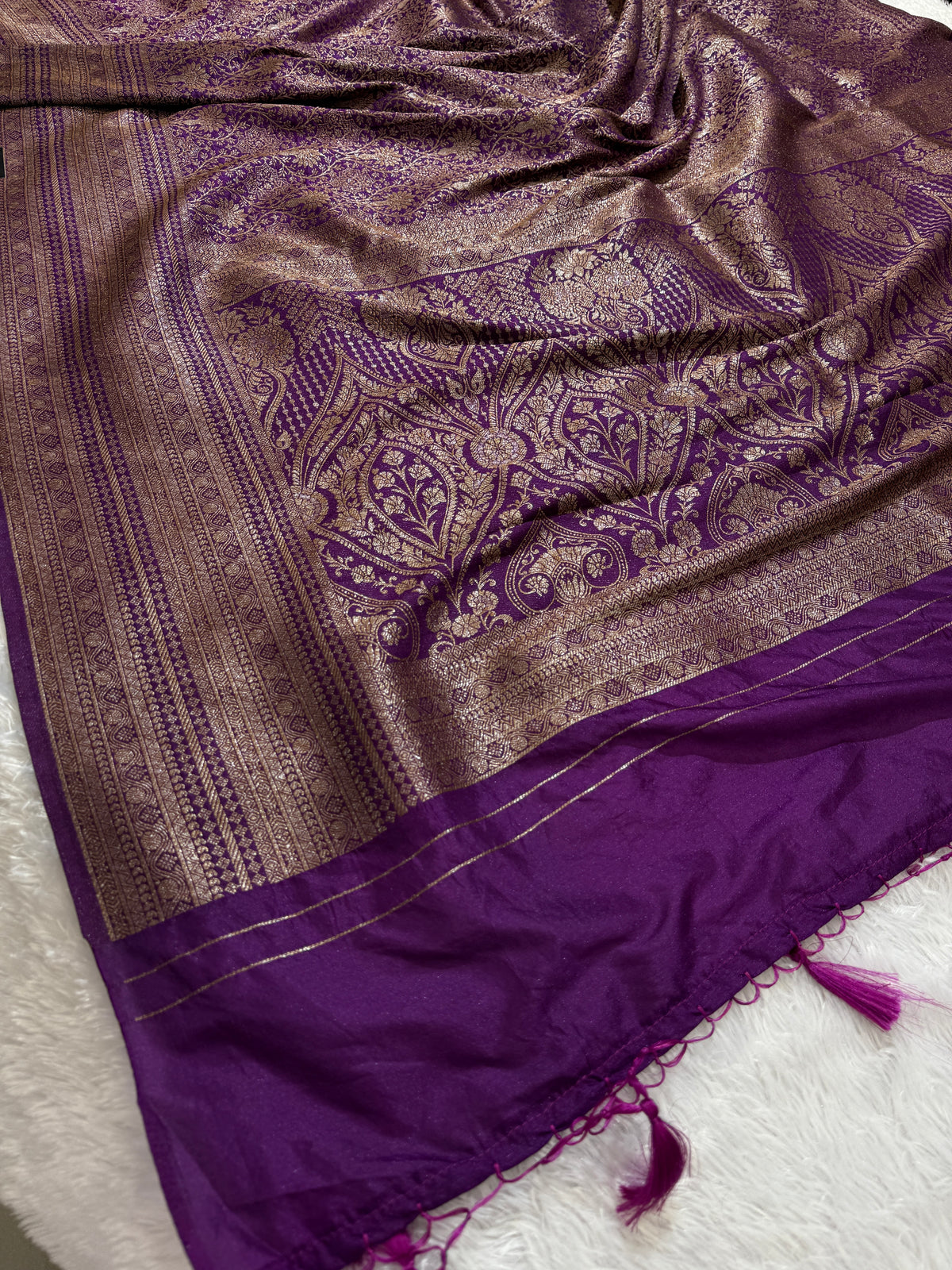 Purple Banarasi brocade katan silk saree BB101