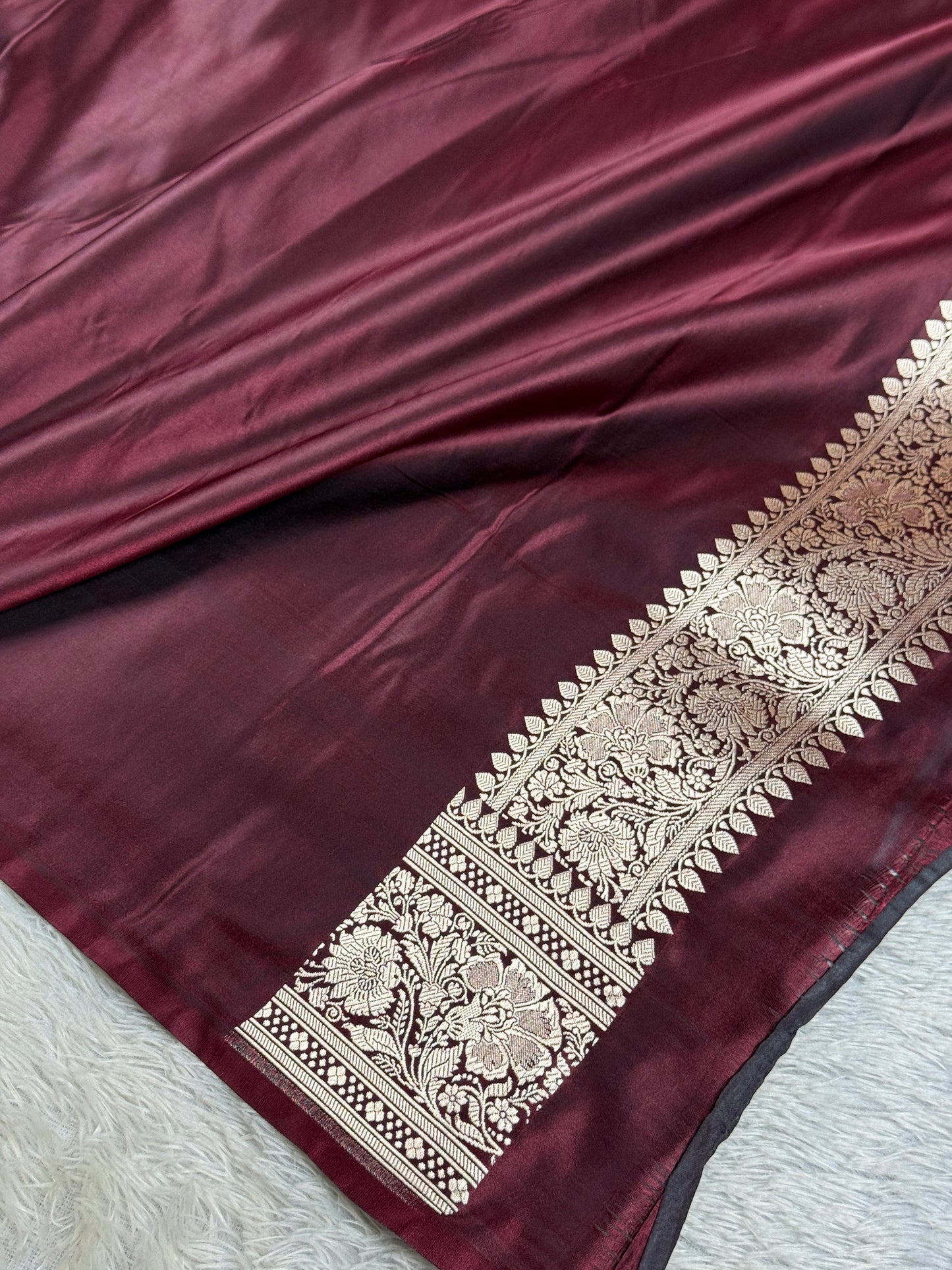 Coffee brown color premium Banarasi Mashru katan silk saree MK265