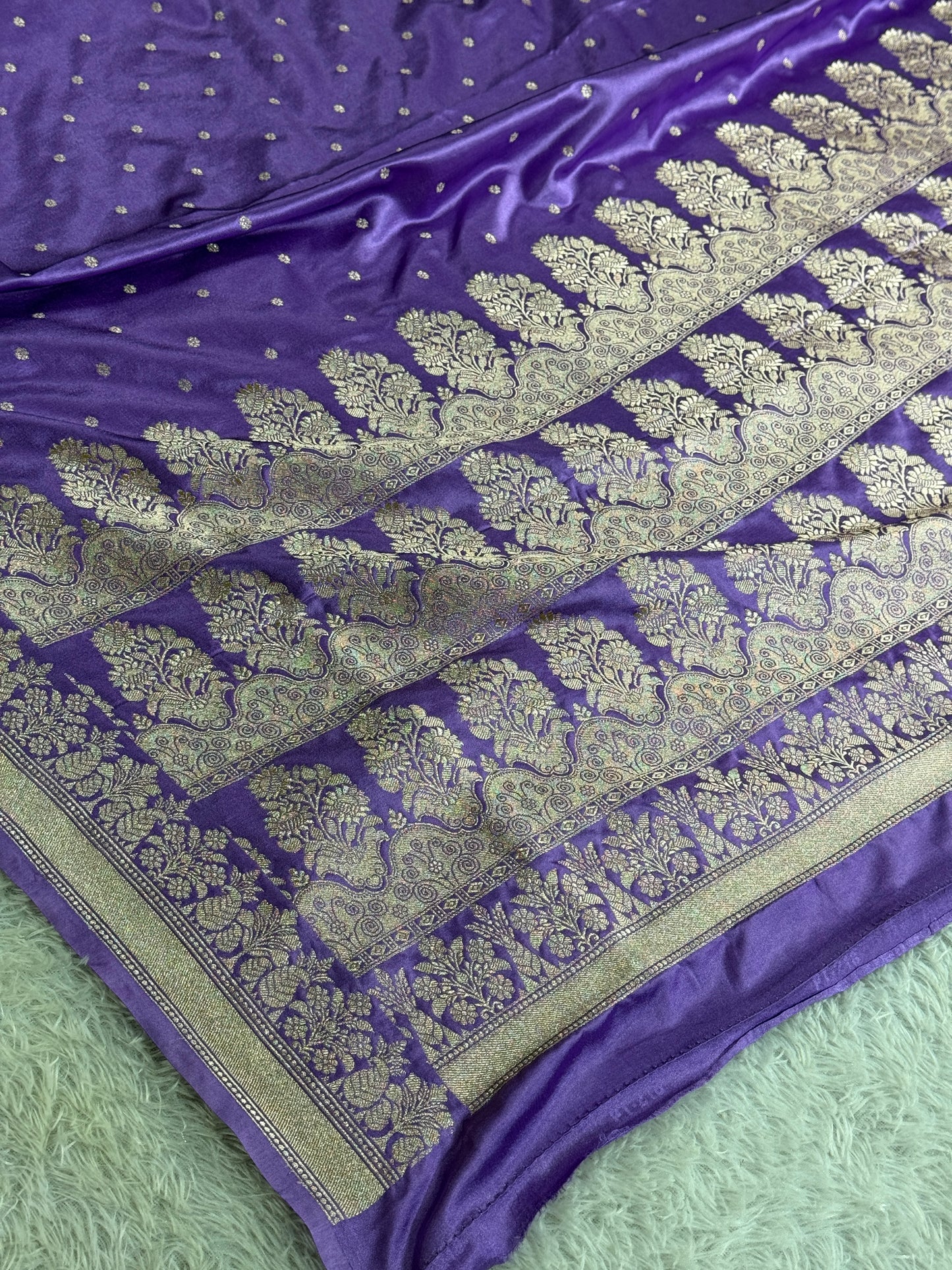 Lavender color premium Banarasi Mashru katan silk saree MK233