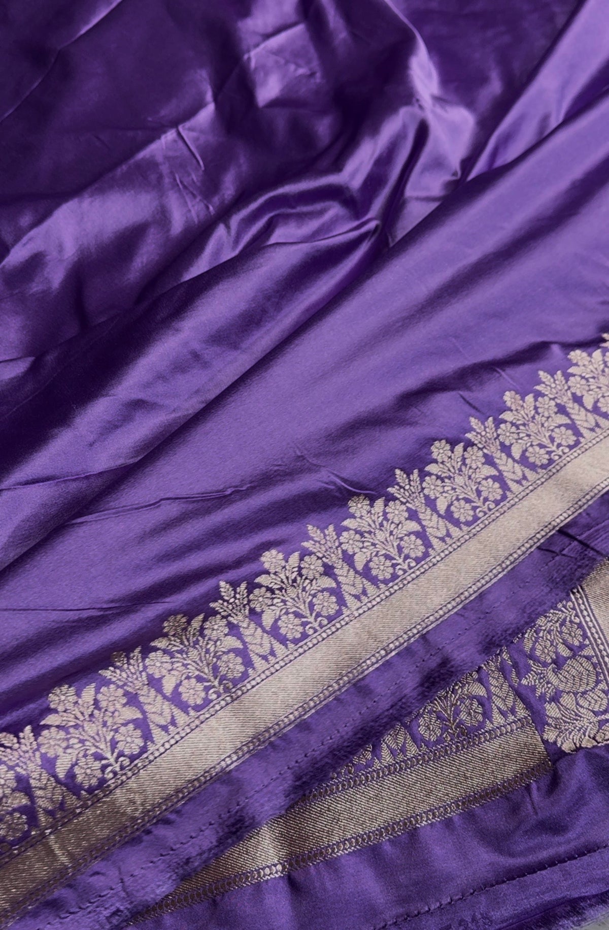 Lavender color premium Banarasi Mashru katan silk saree MK233