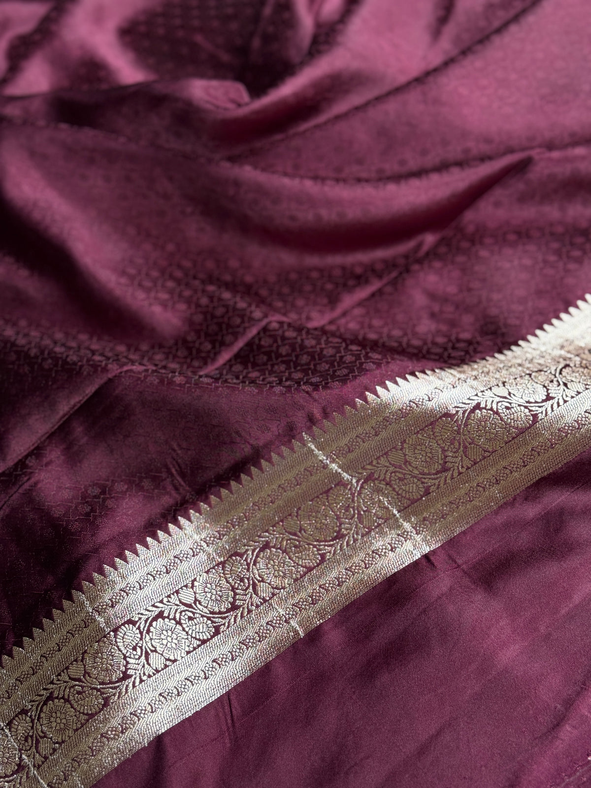 Onion pink with brown colour premium Banarasi Mashru katan silk saree MK285