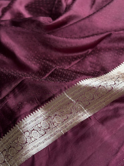 Onion pink with brown colour premium Banarasi Mashru katan silk saree MK285