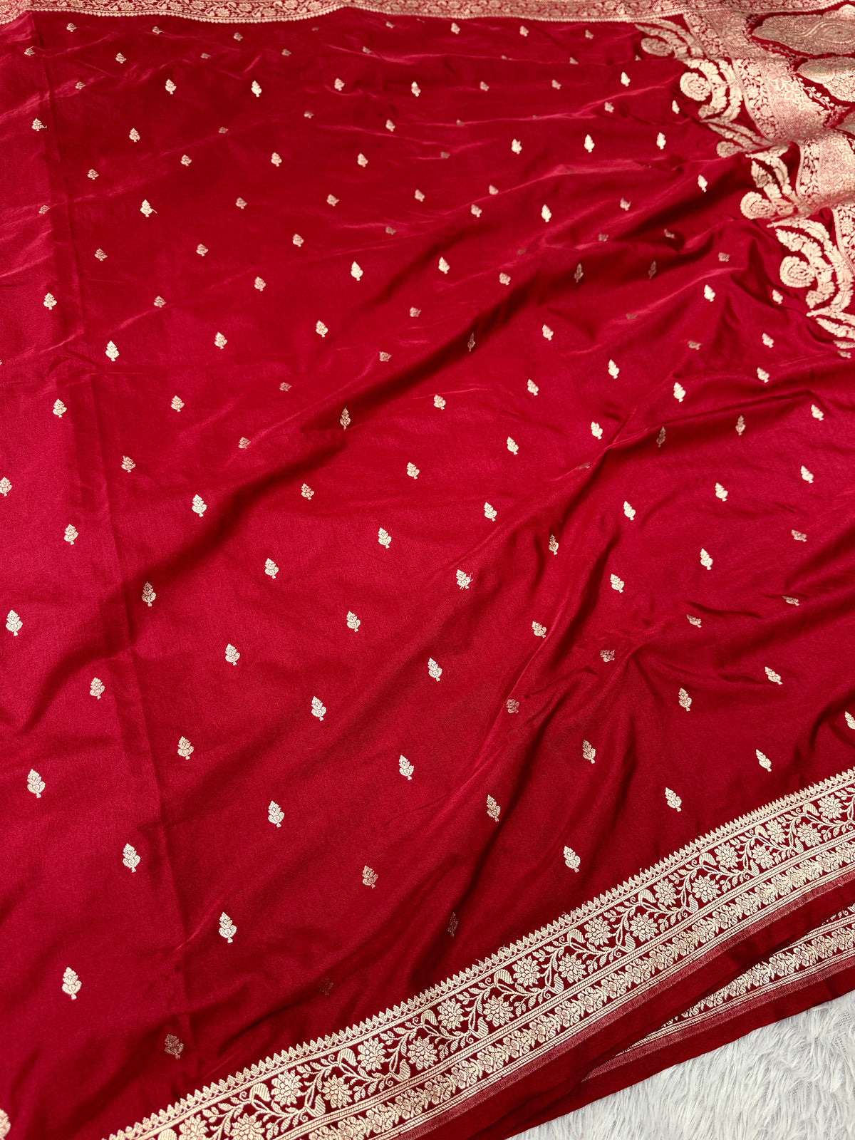 Maroon premium Banarasi Mashru katan silk saree MK164