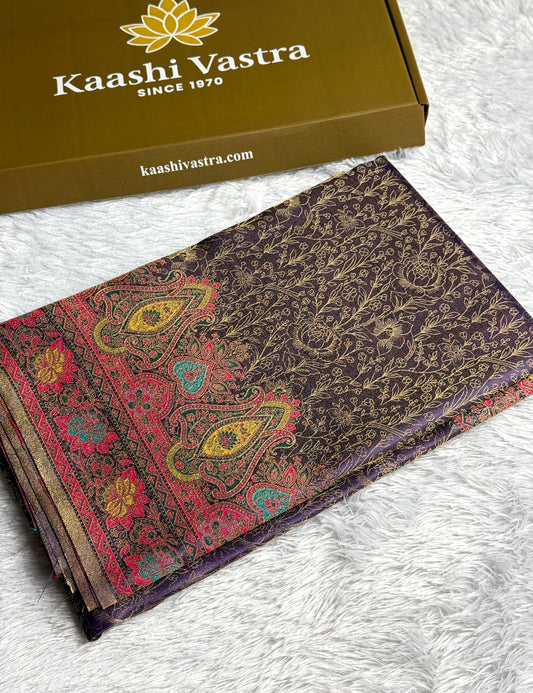 Purple colour premium banarasi soft tissue silk saree TS111