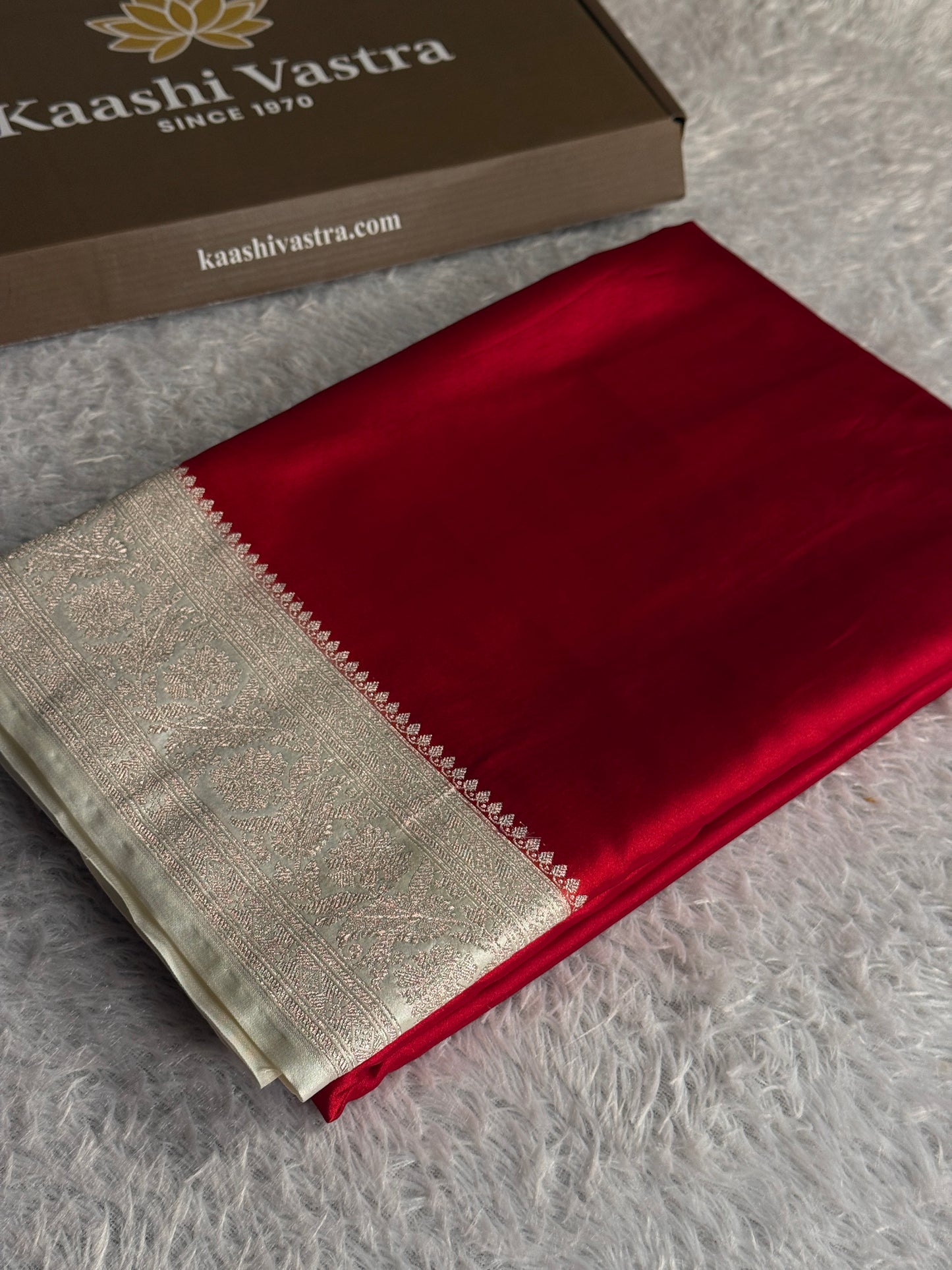 Maroon with off white colour premium Banarasi Mashru katan silk saree MK313