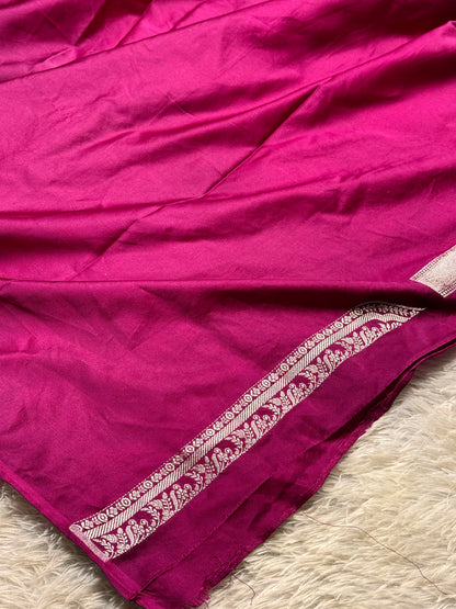 Dark Purple color premium Banarasi Mashru katan silk saree MK189