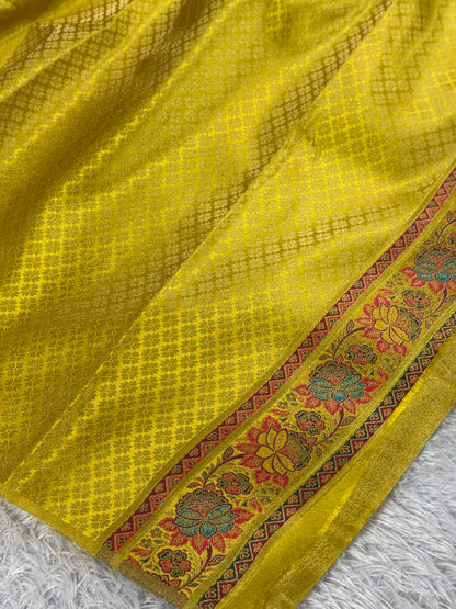 Golden Banarasi tissue silk saree TS111