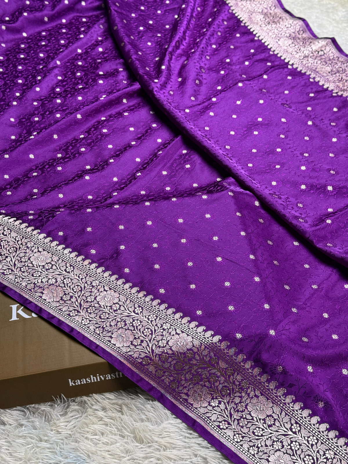 Purple color premium Banarasi tanchui Mashru katan silk saree MK261