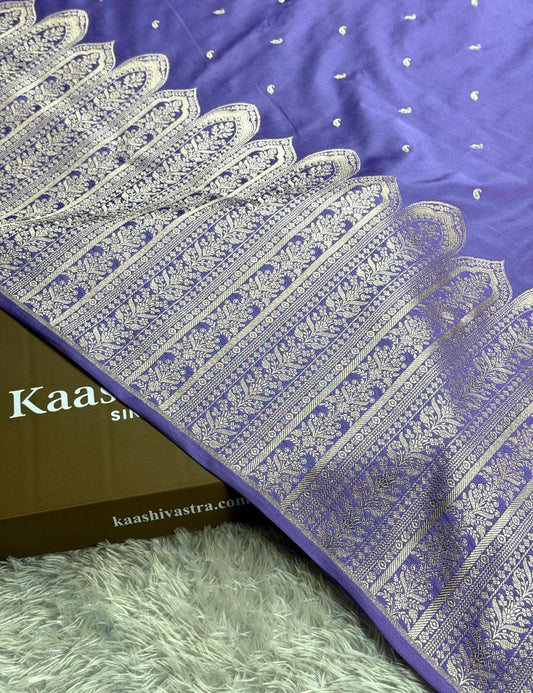 Lavender colour premium Banarasi Mashru Katan silk saree MK189