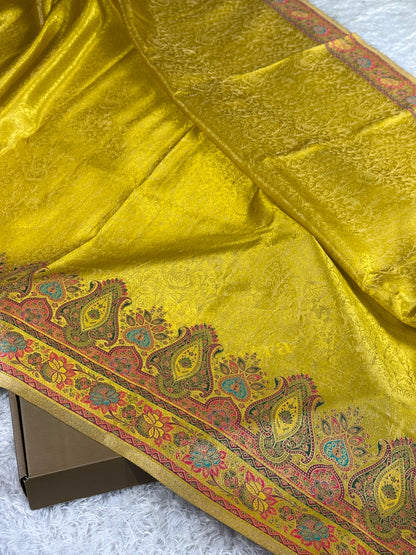 Golden Banarasi tissue silk saree TS111