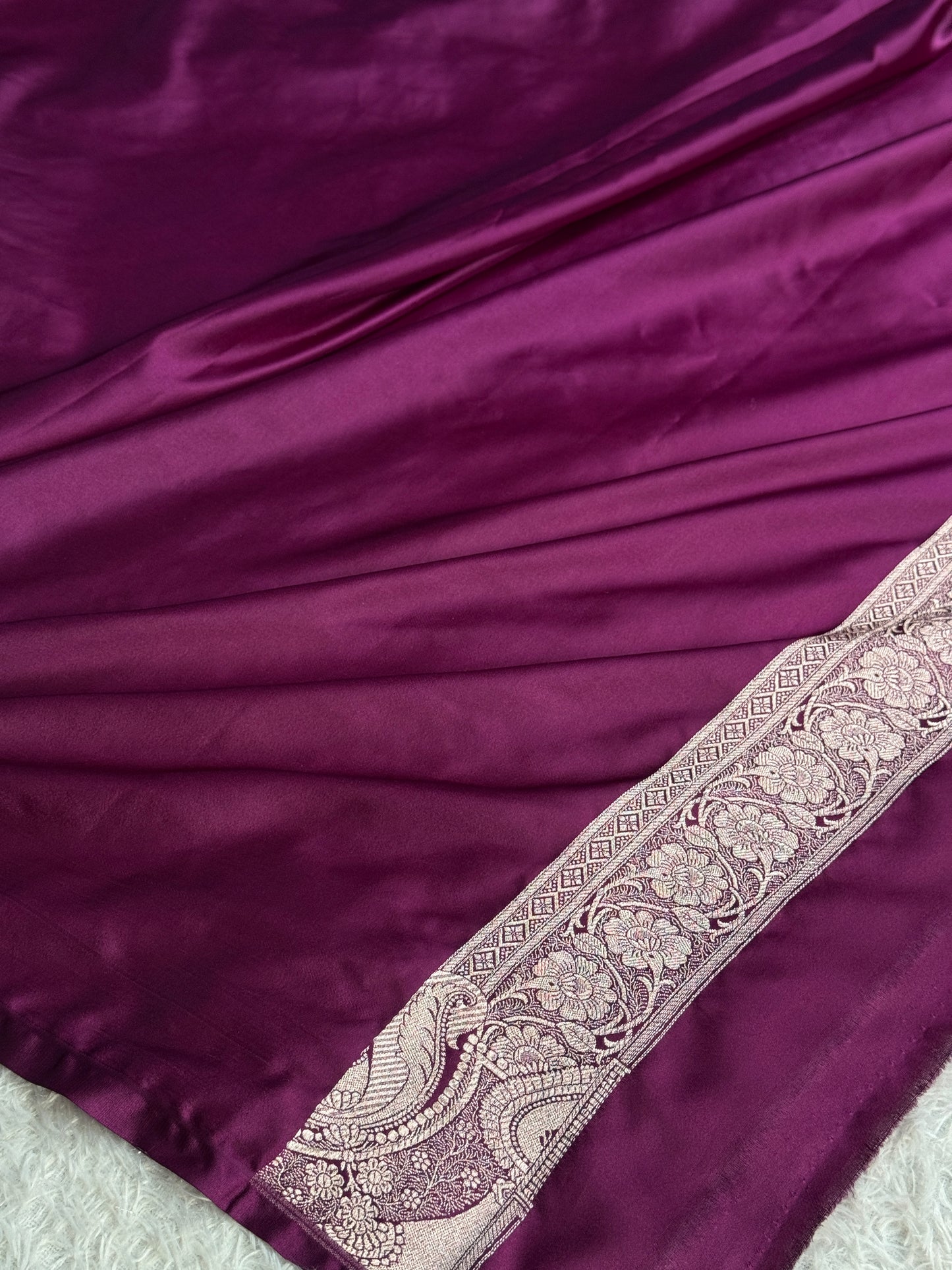 Majanta colour premium Banarasi Mashru katan silk saree MK327