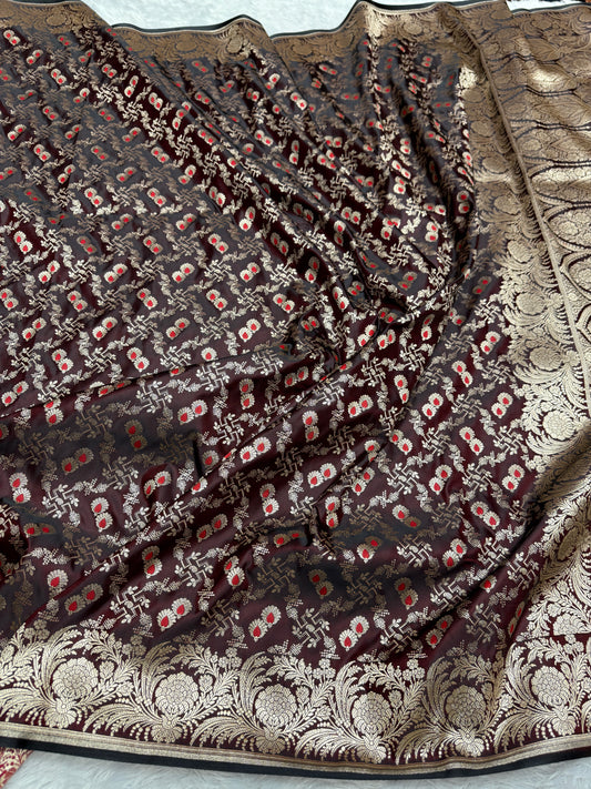 Premium Banarasi Mashru satin silk saree MS120