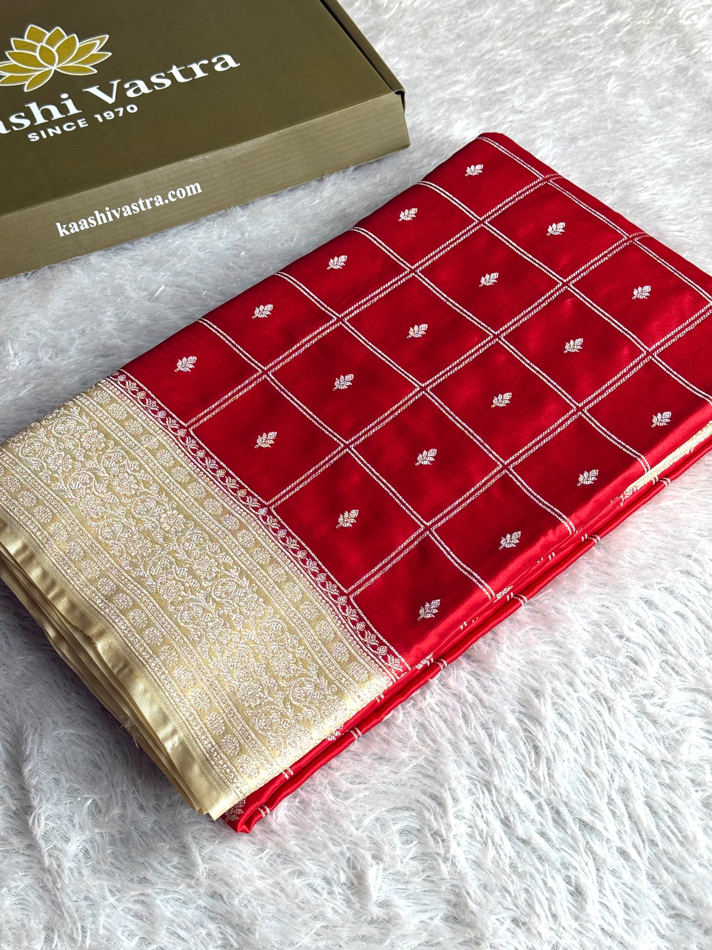 Maroon with cream colour premium Banarasi Mashru katan silk saree MK296