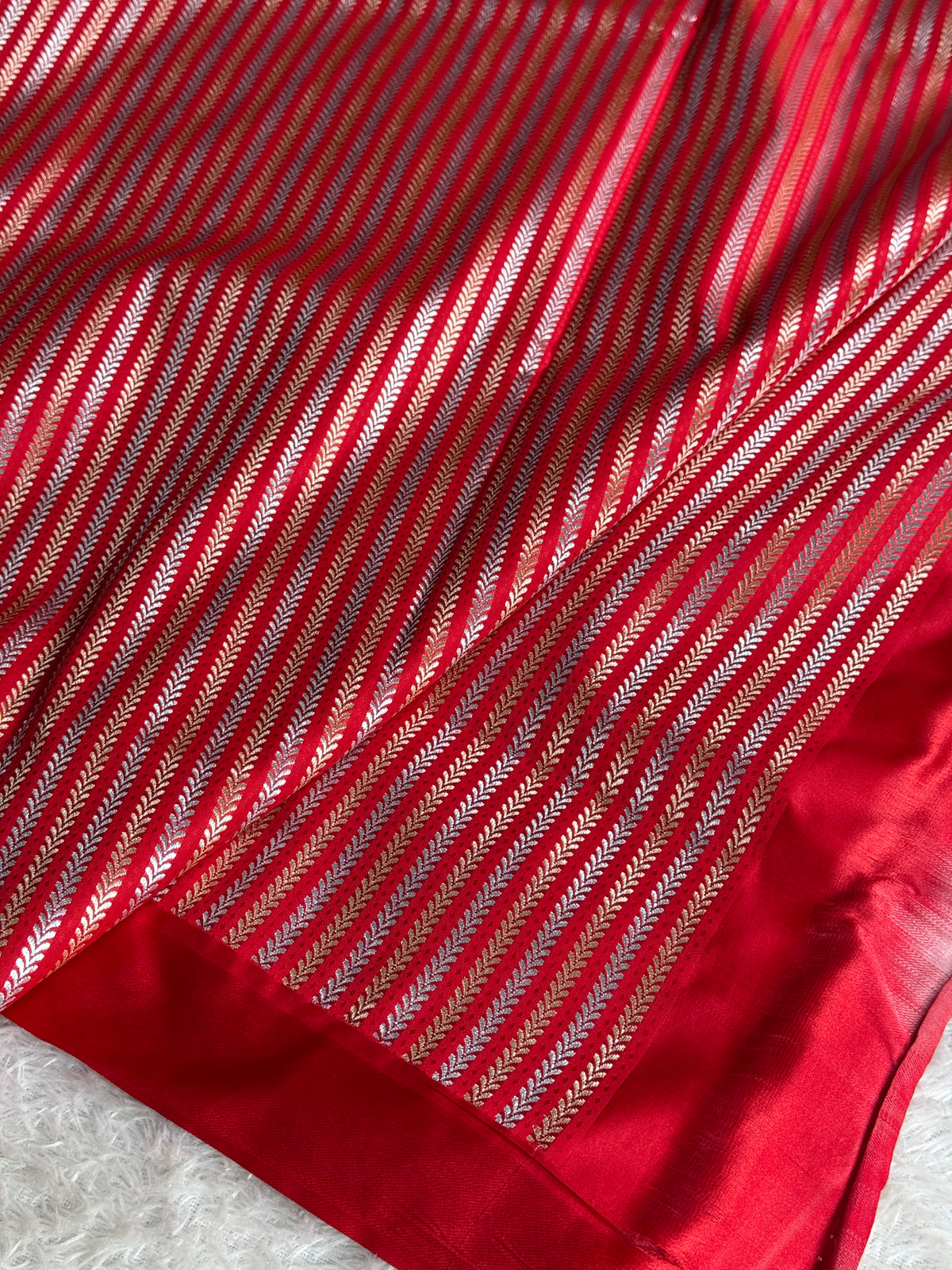 Pink with red premium Banarasi Mashru katan silk saree MK283
