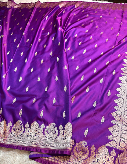 Baigni premium Banarasi Mashru katan silk saree MK224