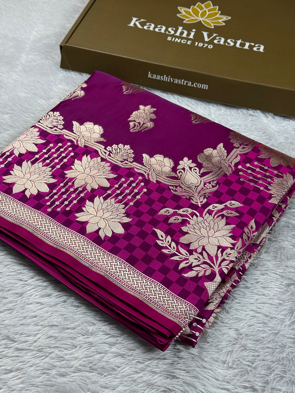Majanta colour premium Banarasi Mashru katan silk saree MK267