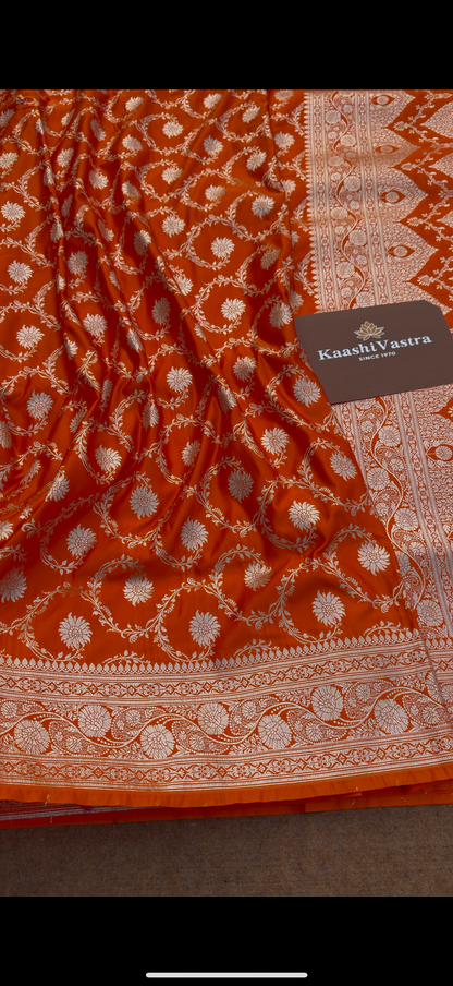 BANARASI MASHRU KATAN SILK SAREE.                                             MK111