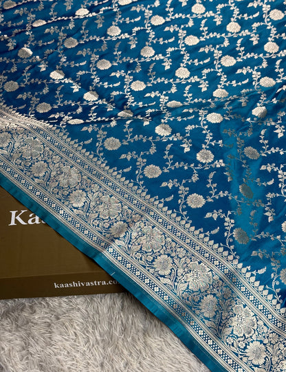 Light blue color Premium Banarasi Mashru katan silk saree MK265