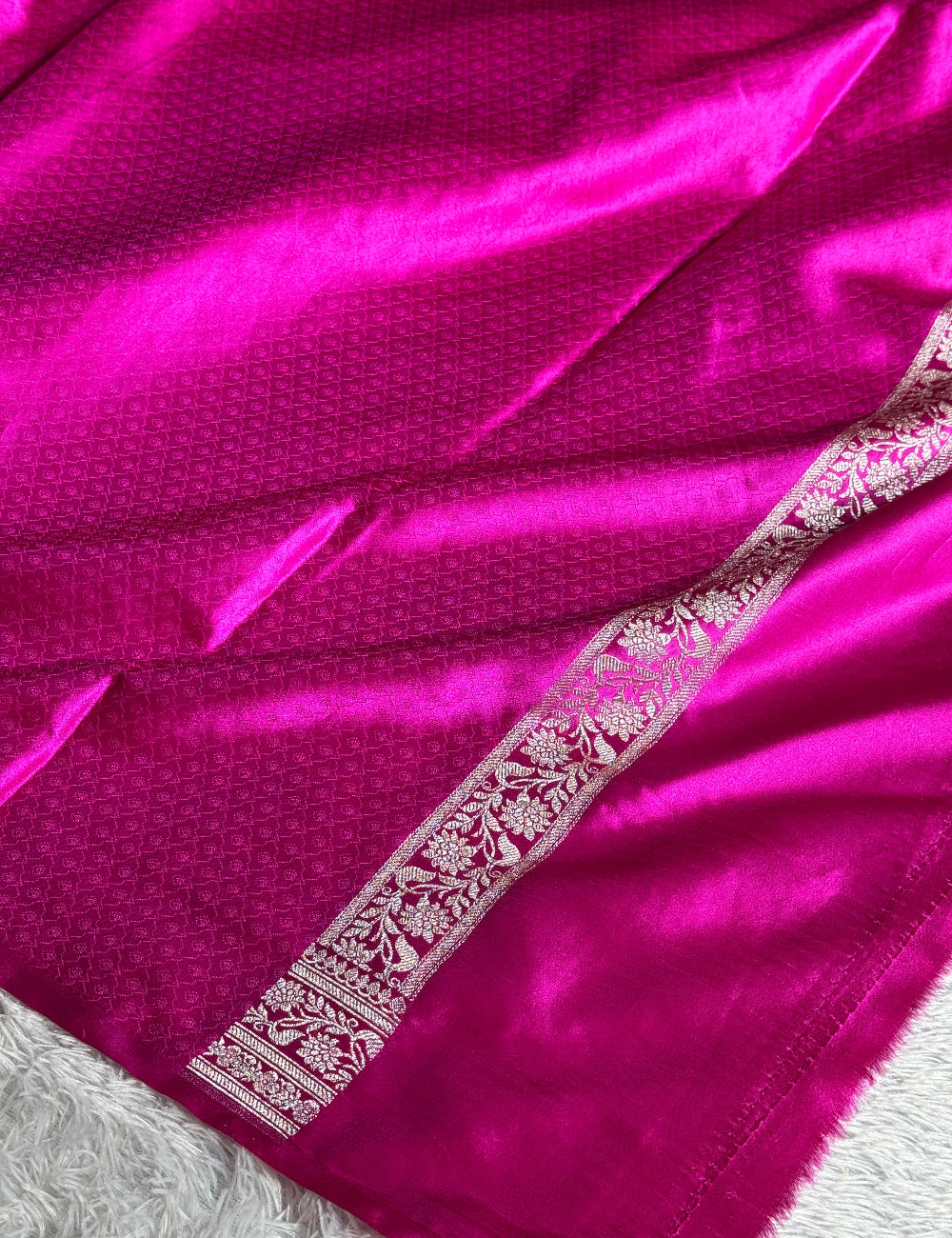 Rani pink premium Banarasi Mashru katan silk saree MK271