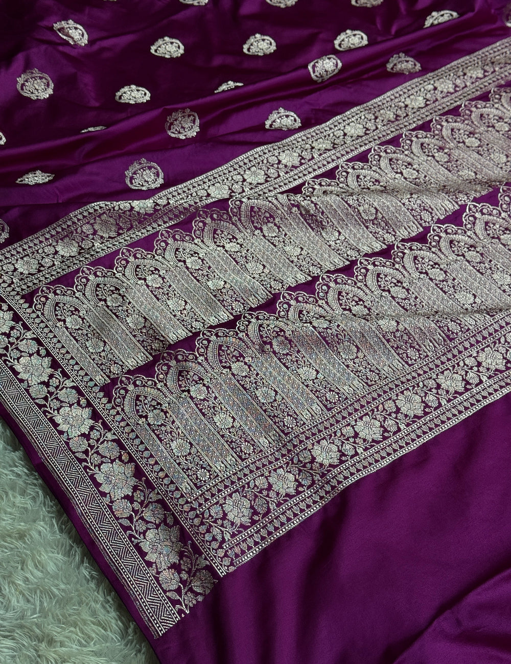 Purple color premium Banarasi Mashru katan silk saree MK251
