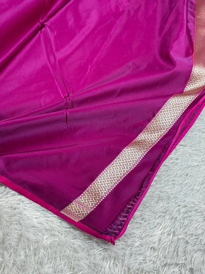 Majanta colour premium Banarasi Mashru katan silk saree MK267