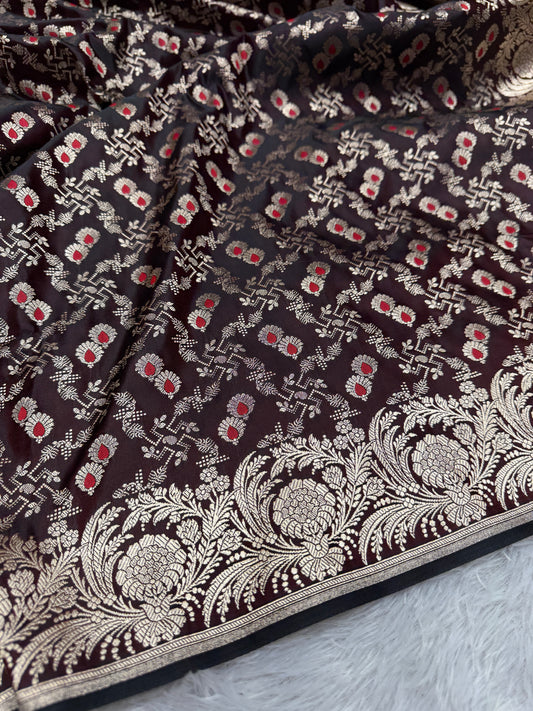 Premium Banarasi Mashru satin silk saree MS120