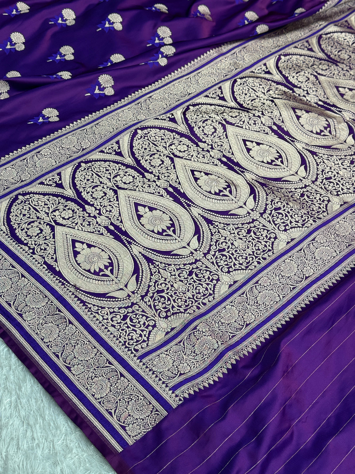 Purple colour premium Banarasi Mashru katan silk saree MK324