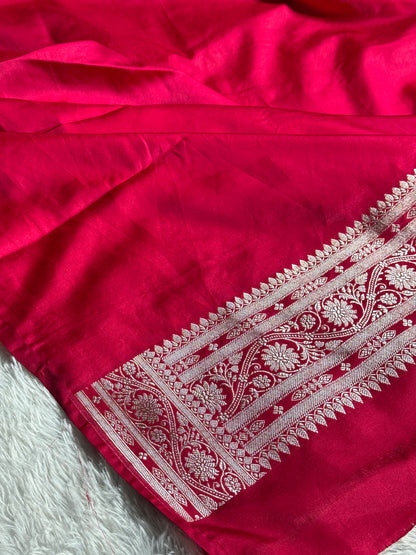 Pink color premium Banarasi Mashru katan silk saree MK236