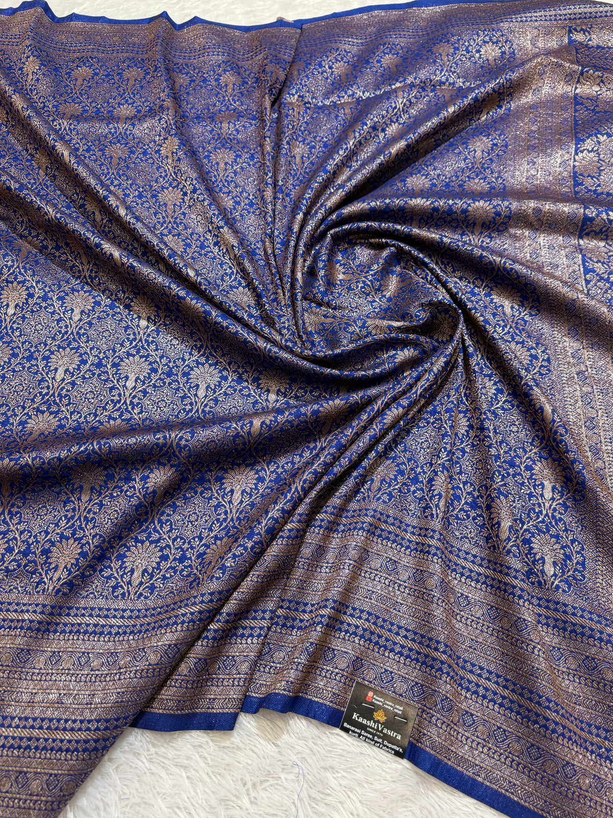 Royal blue Banarasi brocade katan silk saree BB101