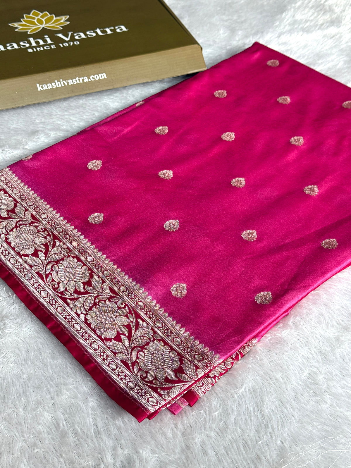 Pink premium Banarasi Mashru katan silk saree MK197
