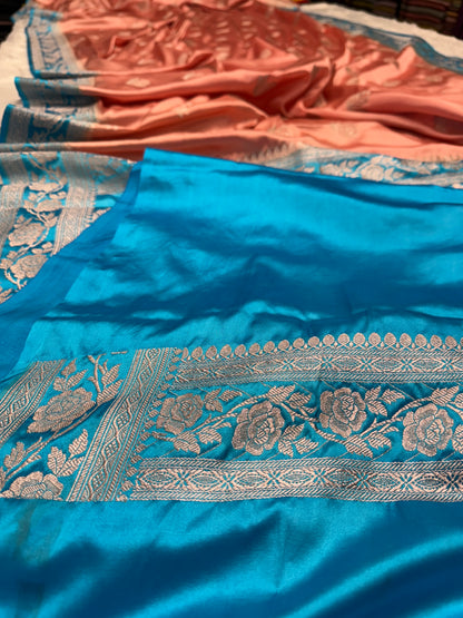 Premium Banarasi contrast Banarasi Mashru katan silk saree MK183