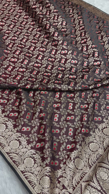 Premium Banarasi Mashru satin silk saree MS120